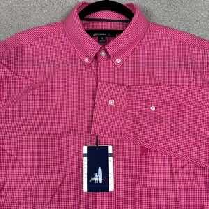 Johnnie O Mens Pink Gingham Button‎ Down Shirt Tween Button M